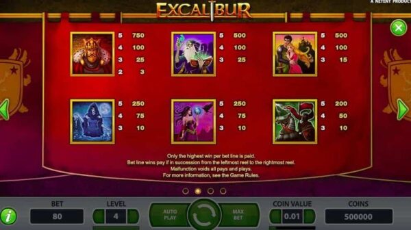 Excalibur automat zdarma